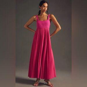 Mare Mare x Anthropologie Pleated Dress, Pink, Size L